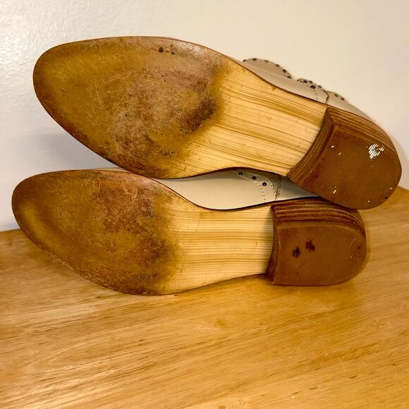 Nine West Leather Cream Ankle Boots with Micro Studs size 6M - Picture 7 of 9